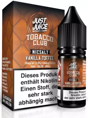Just Juice - Tobacco Vanilla Toffee - Nikotinsalz Liquid 10ml