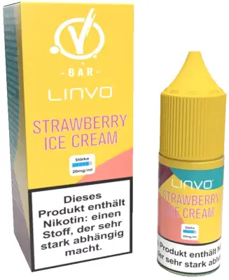 Linvo - Strawberry Ice Cream - Nikotinsalz Liquid 10ml
