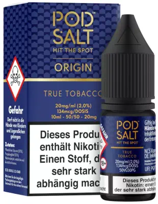 Pod Salt Origin - True Tobacco - Nikotinsalz Liquid 10ml