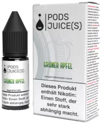 Pods Juice(s) - Grüner Apfel - Nikotinsalz Liquid 10ml
